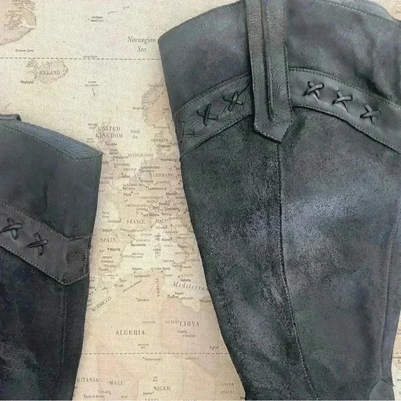 Bed Stu Midge Western Boots Cobbler Series Knee High Leather  Black 39 EUC - Picture 6 of 15